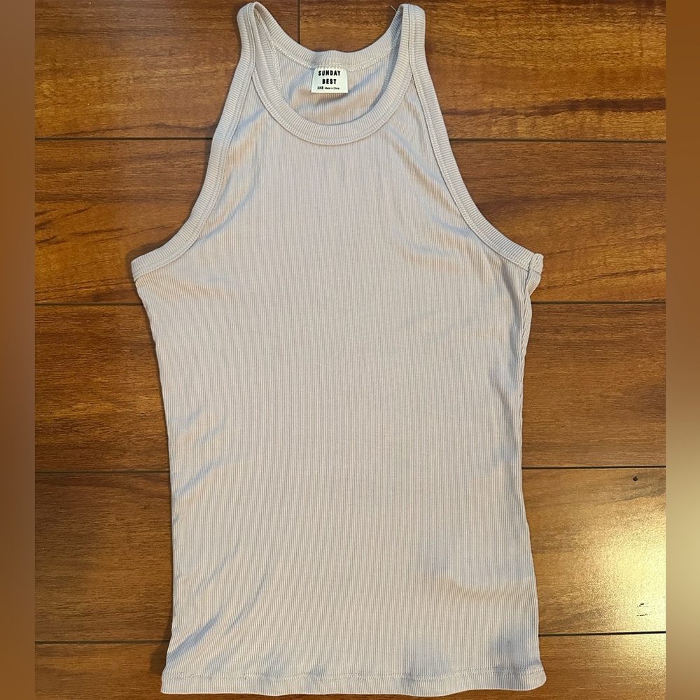 Sunday Best Ribbed Tank in Soft Lavender